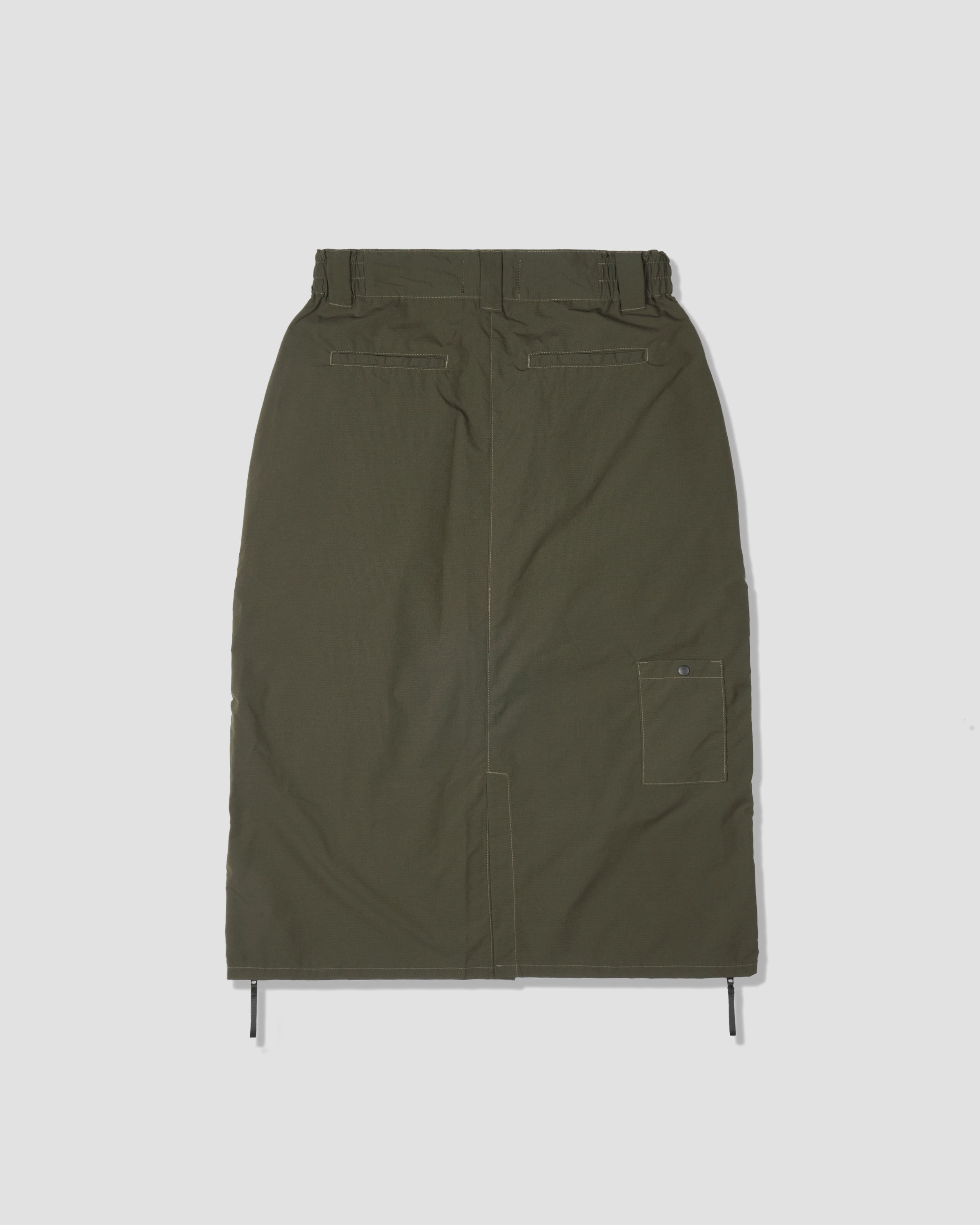 Trapezoid Pockets Cargo Skirt - Olive