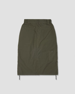 Trapezoid Pockets Cargo Skirt - Olive