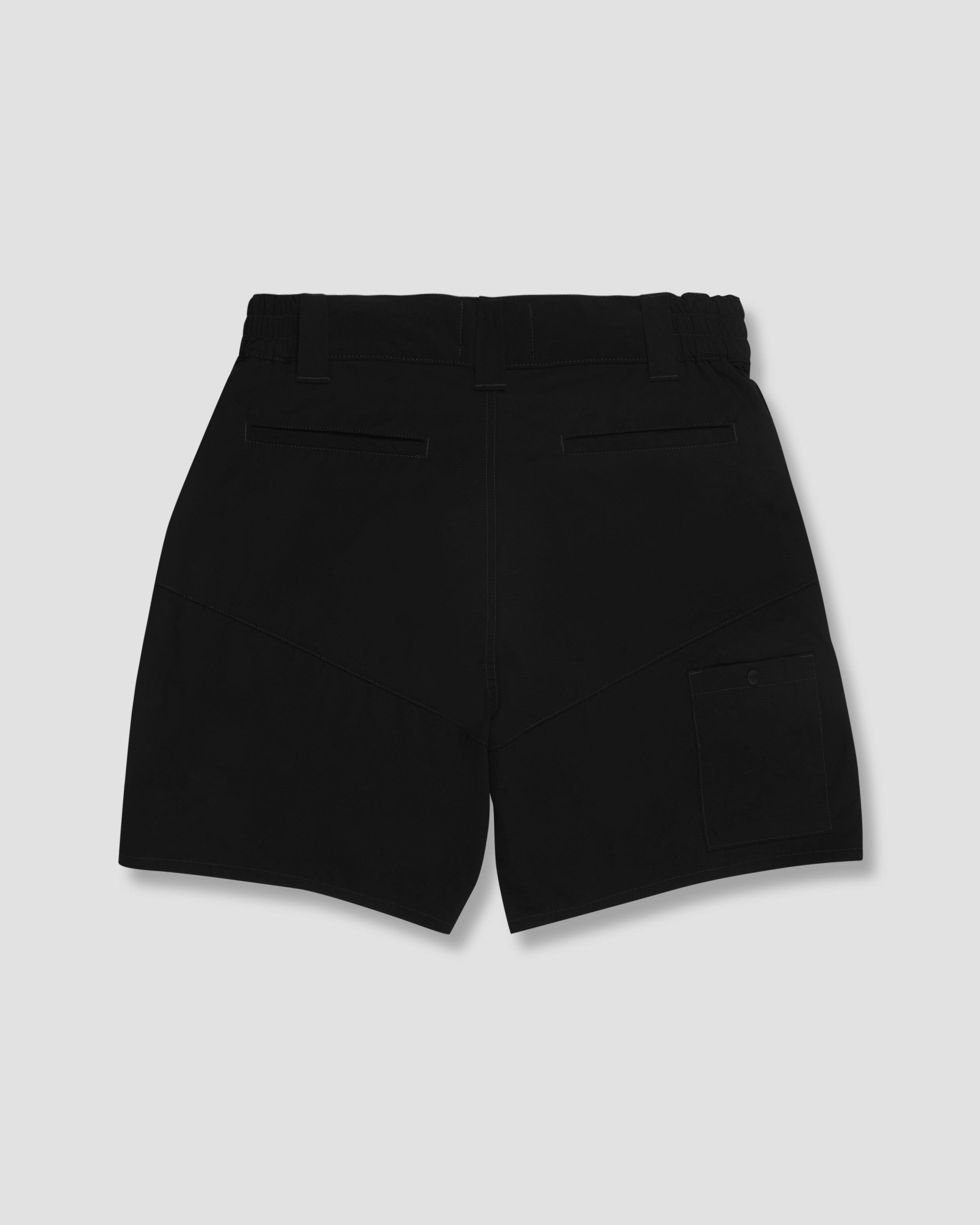 Trapezoid Pockets Utility Shorts - Black