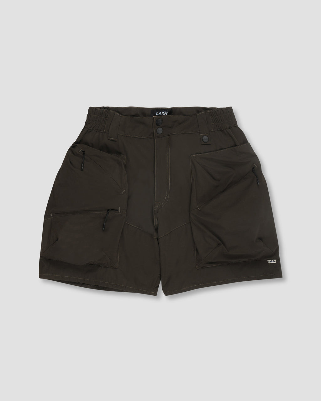 Trapezoid Pockets Utility Shorts - Olive