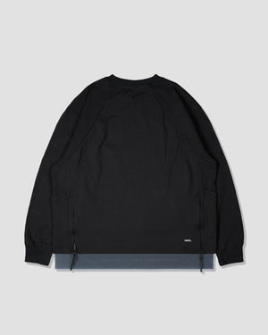 Tri-Pocket Layer L/S Tee - Black