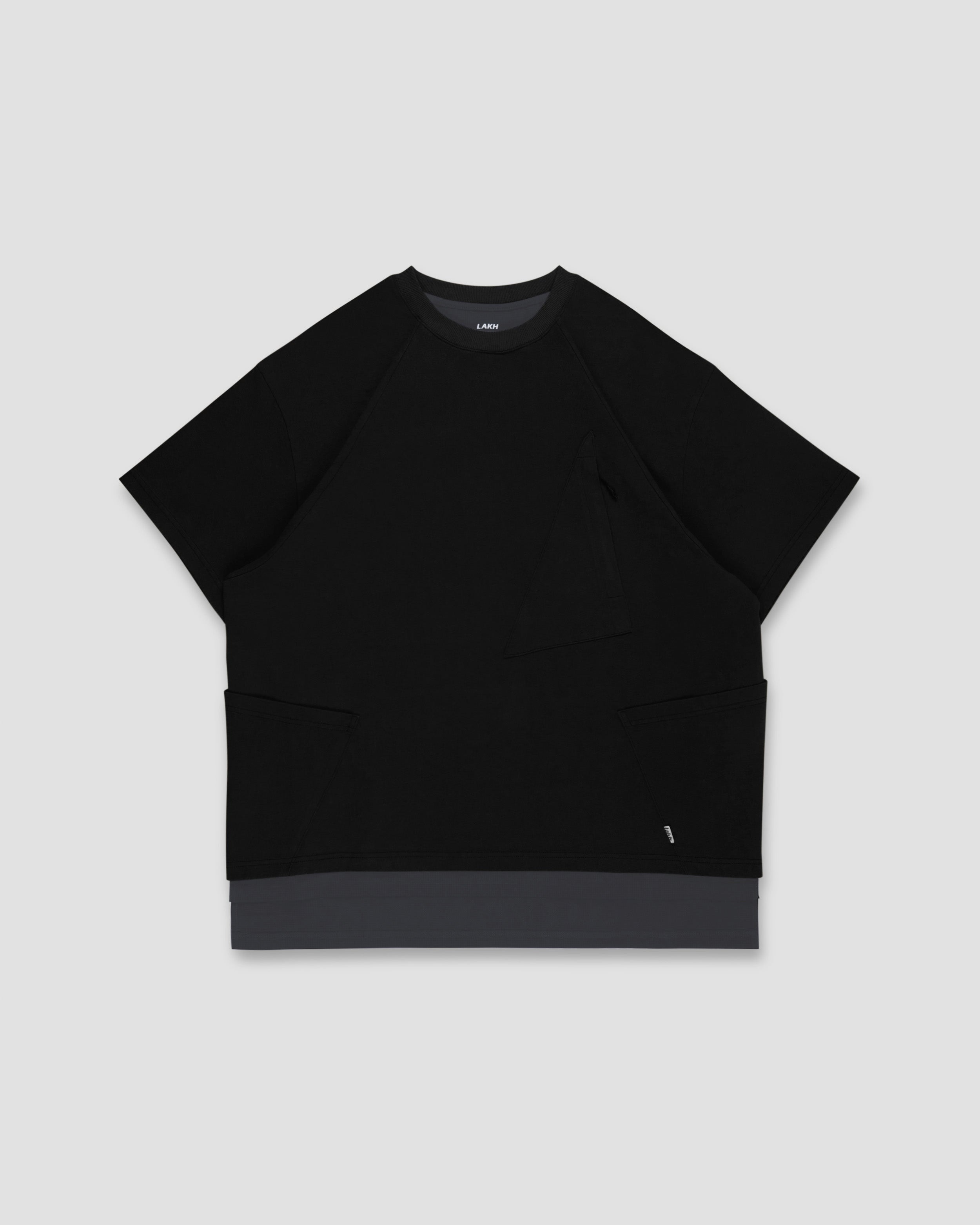 Tri- Pocket Layer Tee - Black