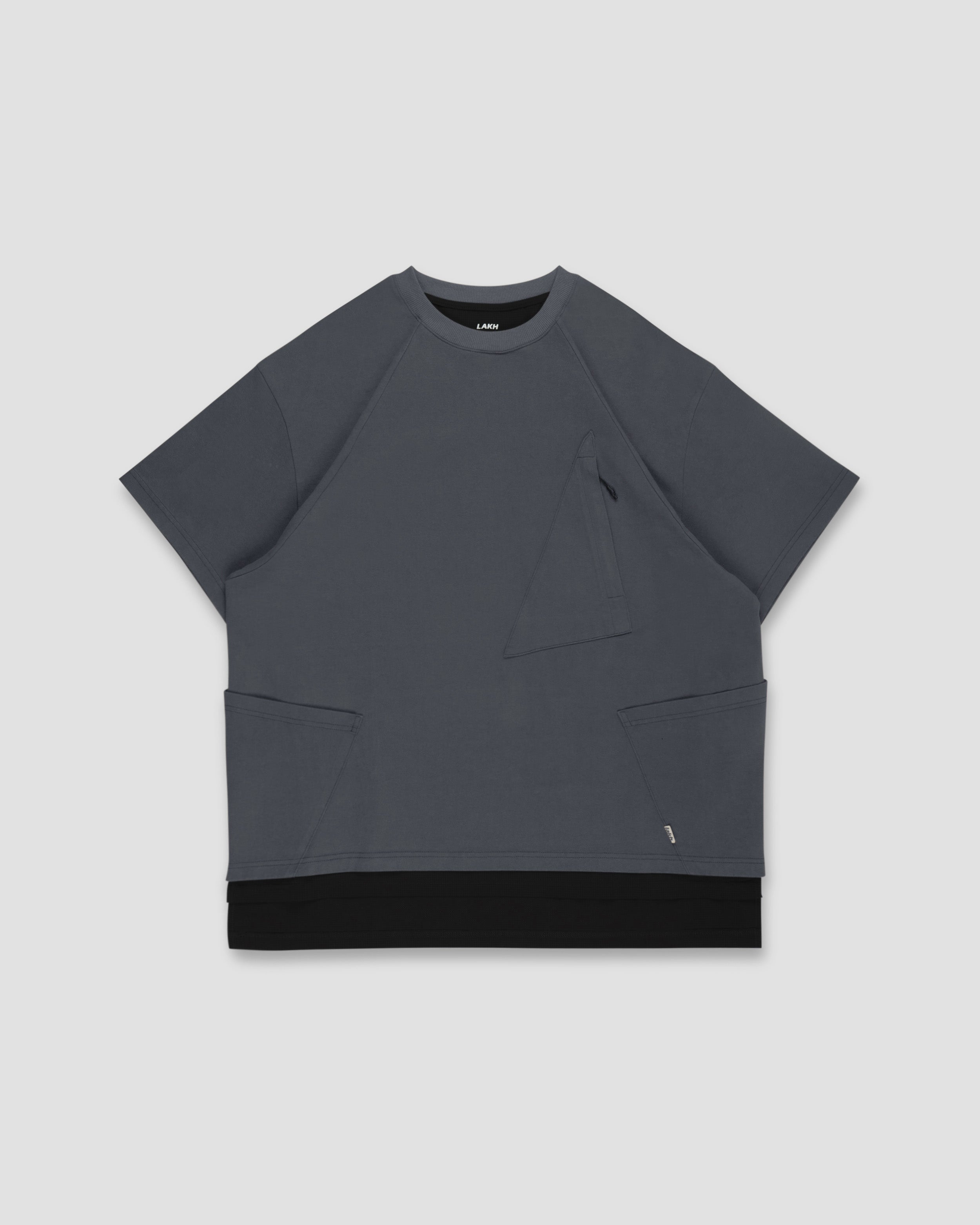 Tri- Pocket Layer Tee - Grey