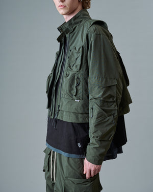 Twenty Pockets Half Jacket - Army Green