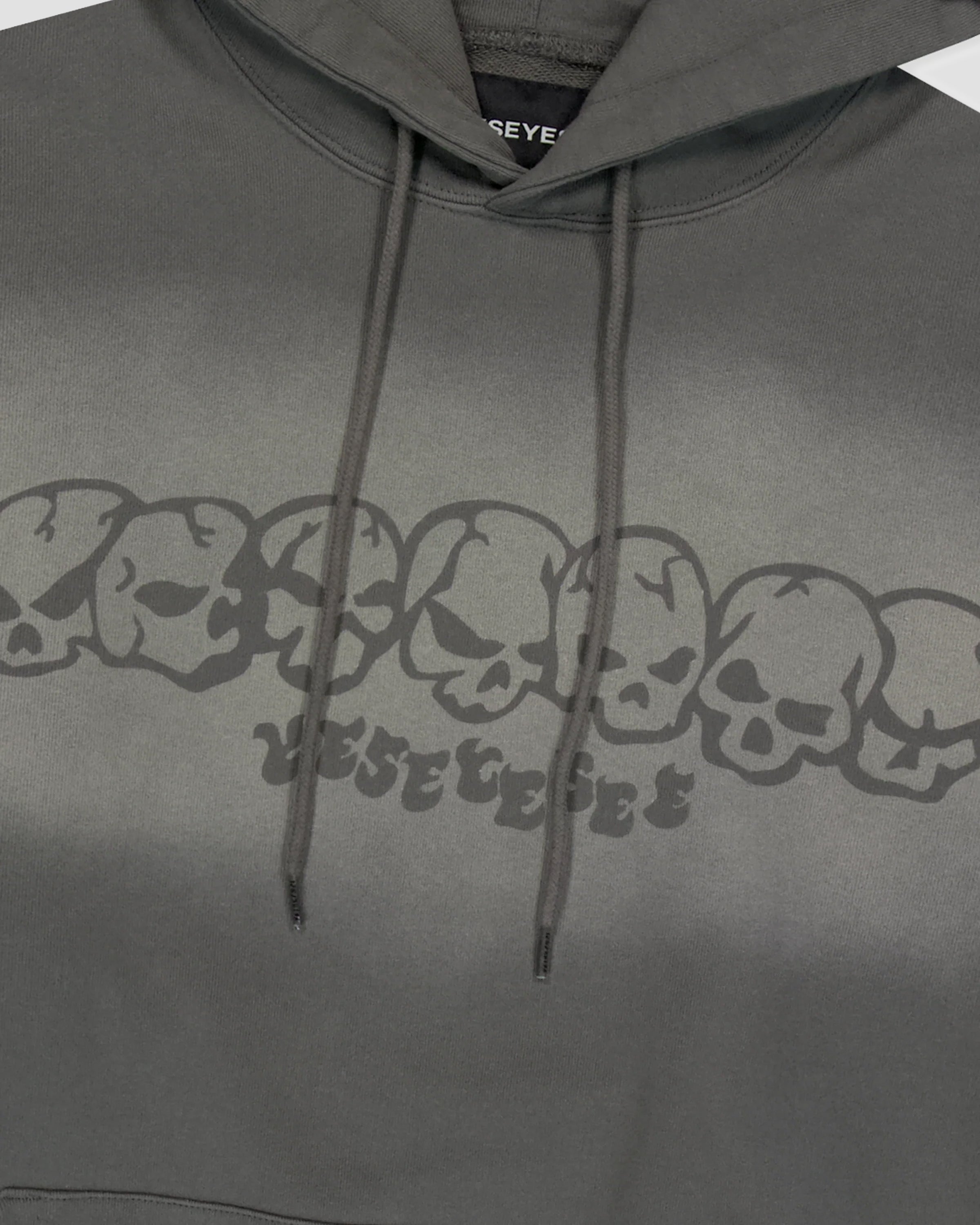 YESEYESEE Y.E.S Fade-out Skull Hoodie - Dark Grey