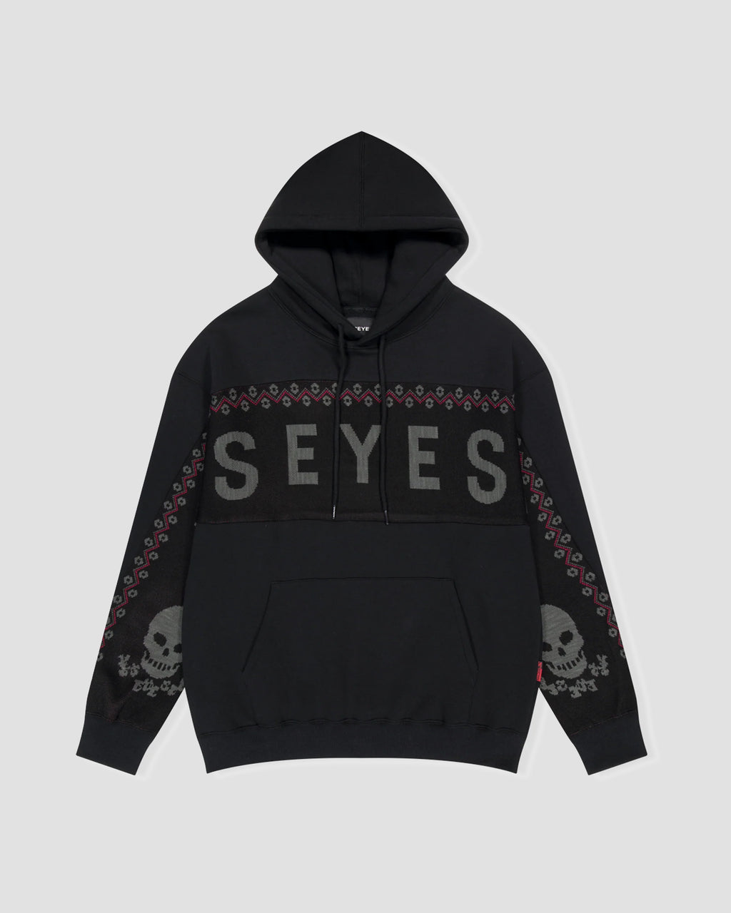 YESEYESEE Y.E.S Jacquard Skull Hoodie - Black