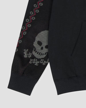 YESEYESEE Y.E.S Jacquard Skull Hoodie - Black