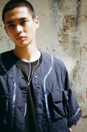 LAKH x KUON Multi Pockets Baseball Shirt - Navy