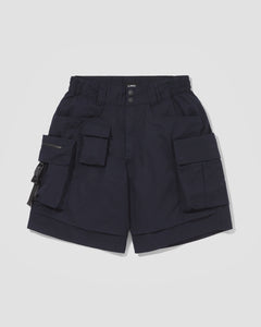 Classic Ten Pockets Cargo Shorts - Polyester Ripstop Navy